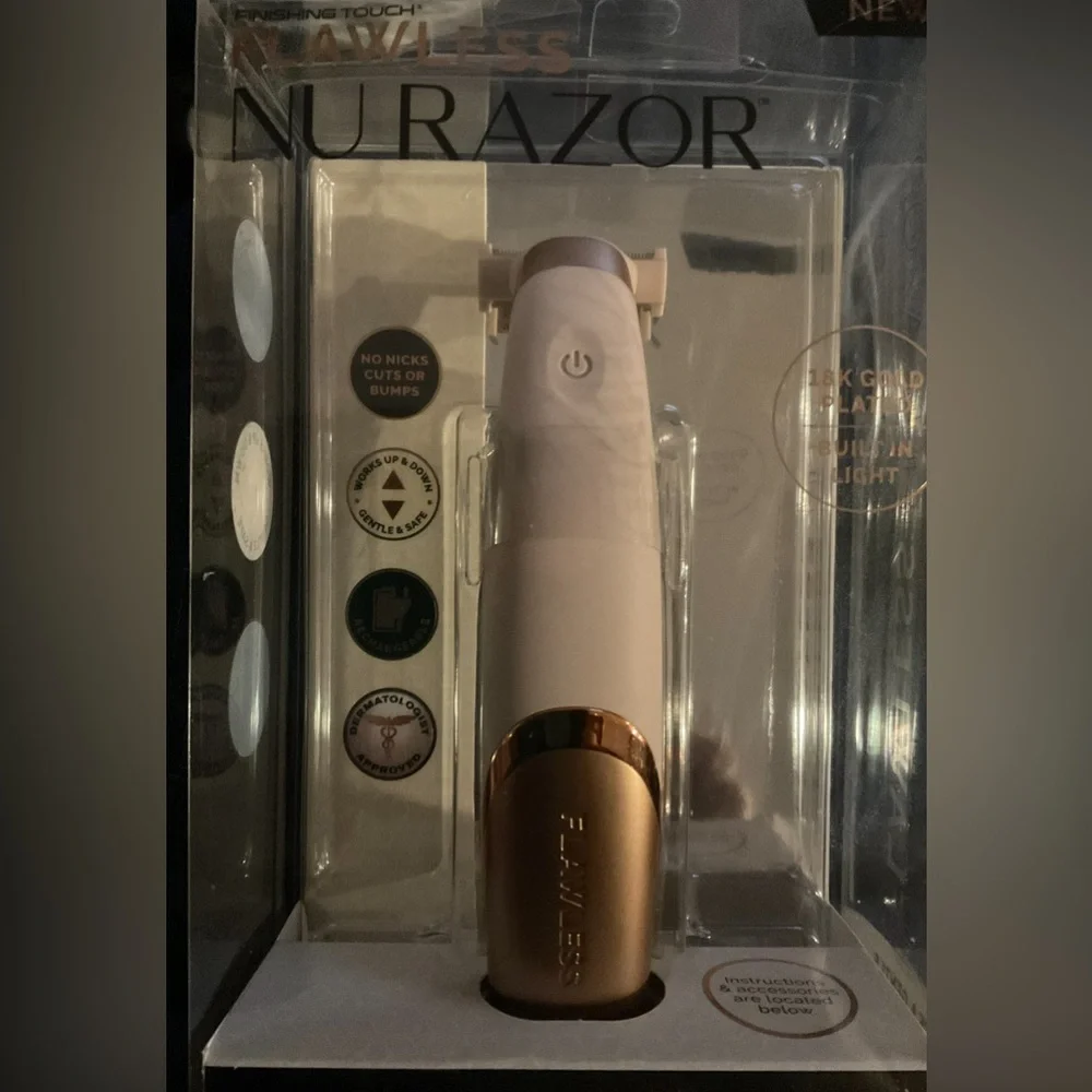 Flawless Hair Remover in White and Gold. Smooth Bump Free Shave. Cordless
